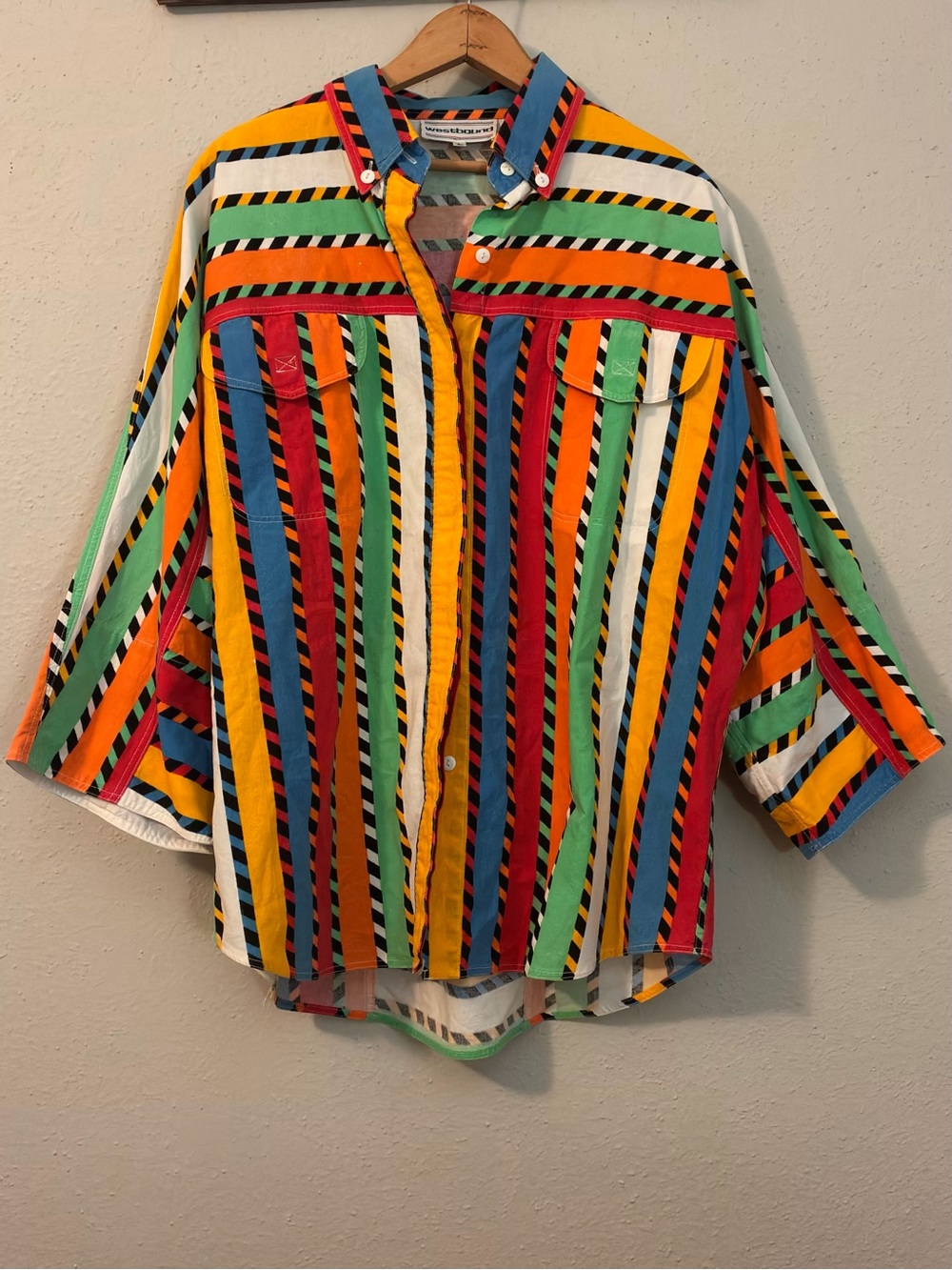 Vintage Westbound Multi-Color Striped Button Down Shirt